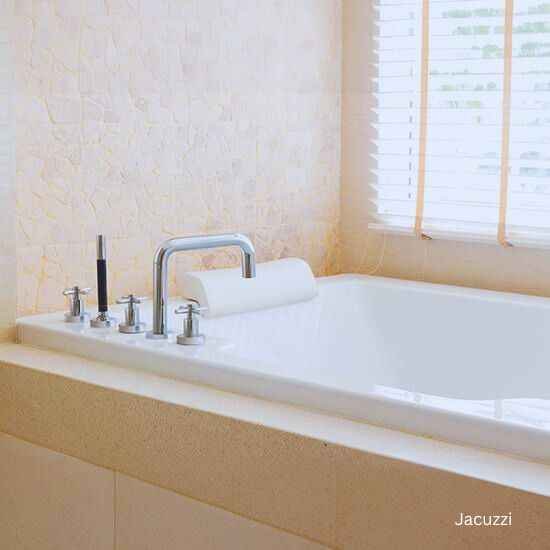 A modern bathroom featuring a bathtub and Jacuzzi at Godrej Sector 43 project.