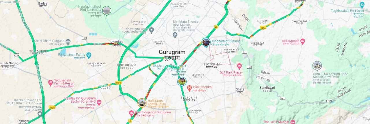 The Godrej Sector 43 Gurgaon project is well-connected to major locations in Gurgaon.